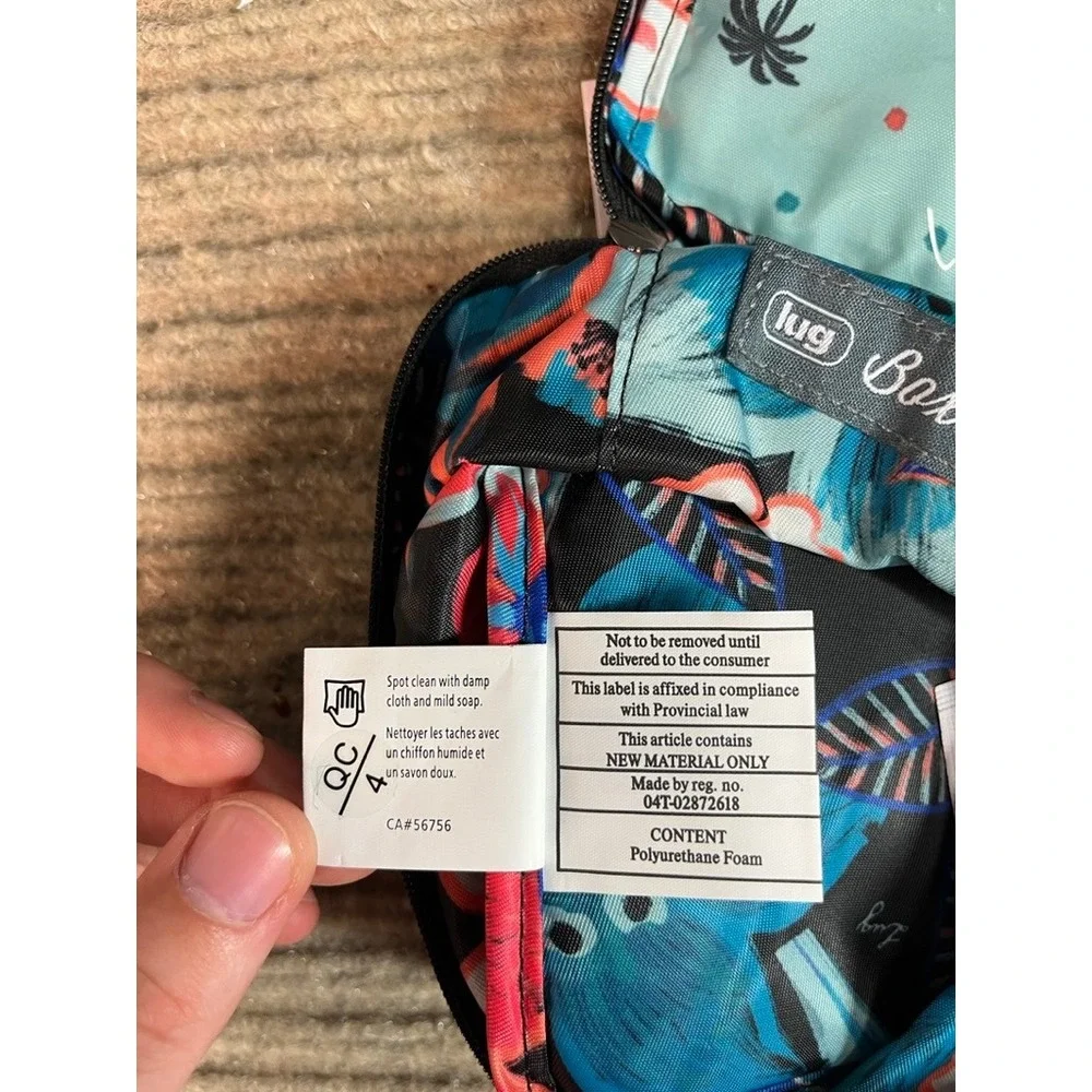 NWT Lug Box Top Small Cosmetic Case Resort Tropical Floral Travel Makeup Bag NEW